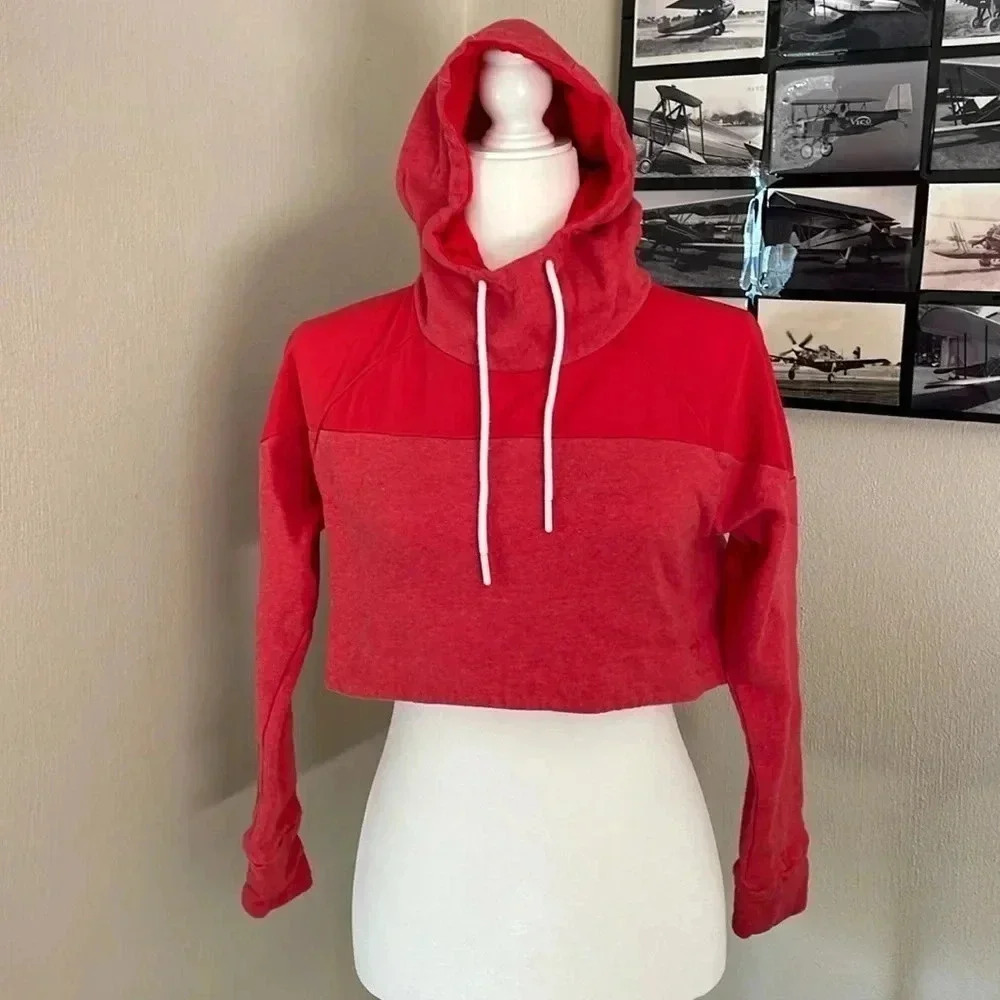 Gymshark Nikki Blackketter Collab Cropped Red Hoodie XS